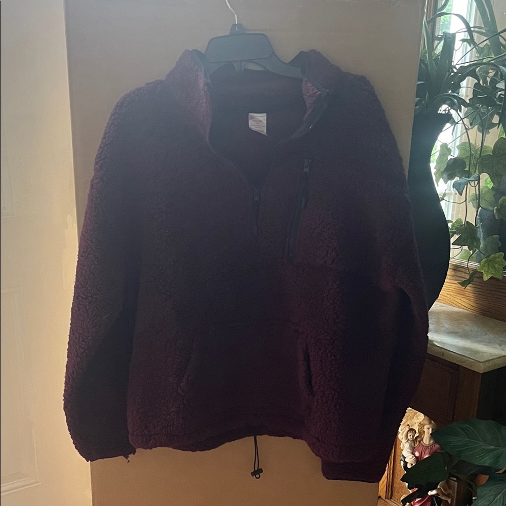 Cozy Burgundy Sherpa Pullover XXXL (21)